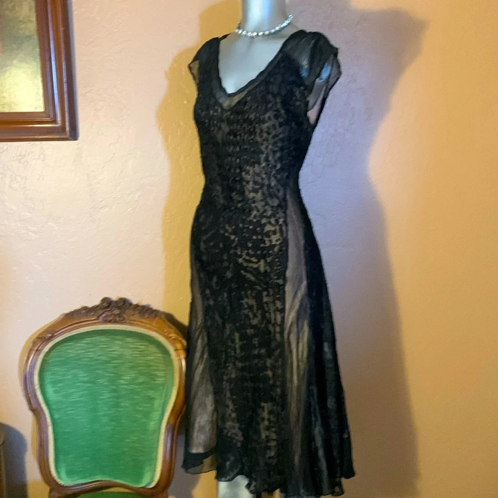 Komarov Black Dress W/ Pink Slip.  Sz M